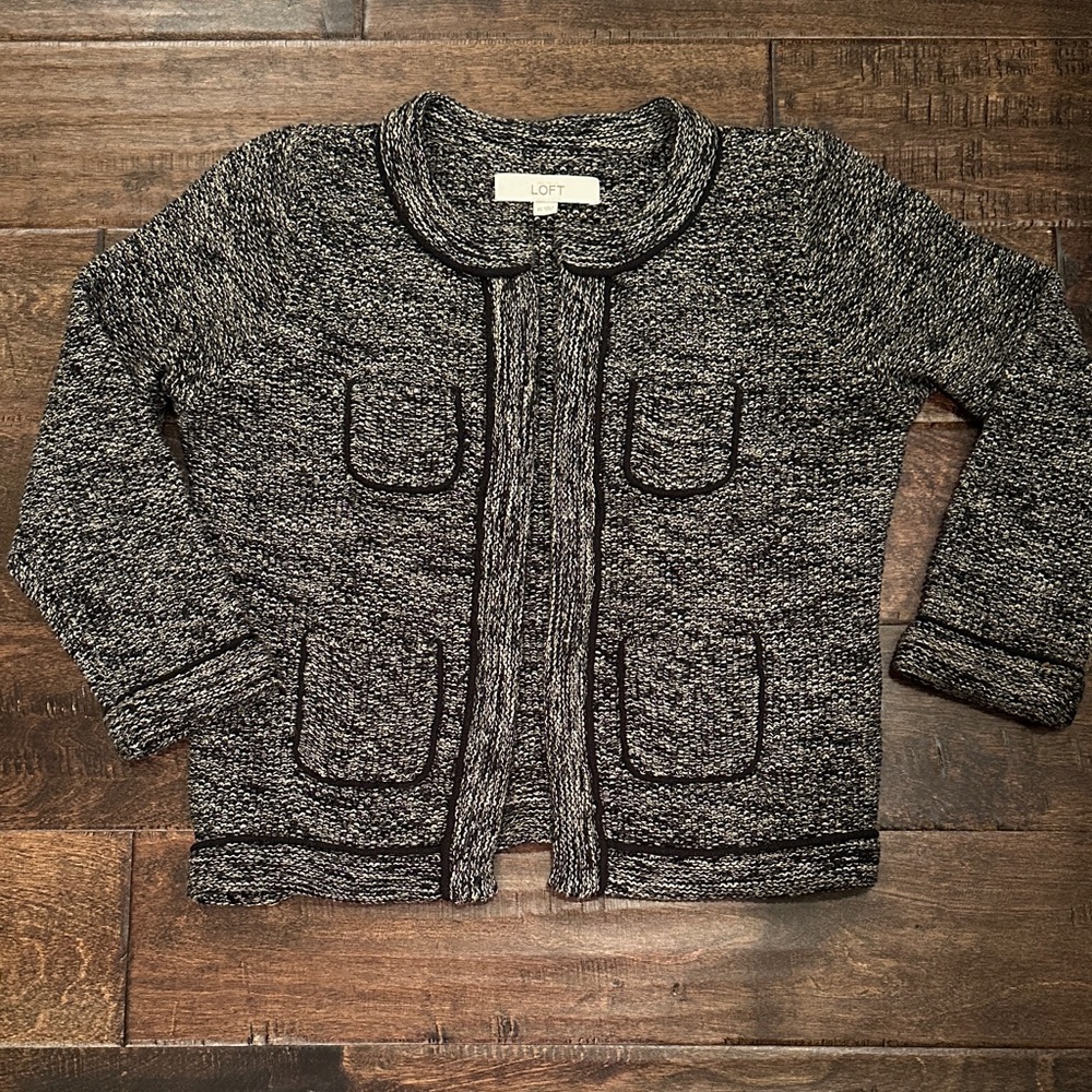 LOFT Blk/Tan/Gold Knit Blazer